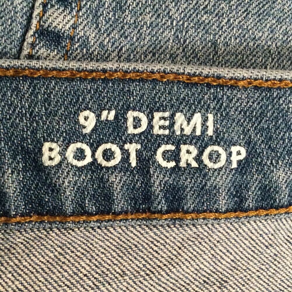 J. Crew 9" demi boot crop jean medium wash 32 raw hem - Picture 6 of 9